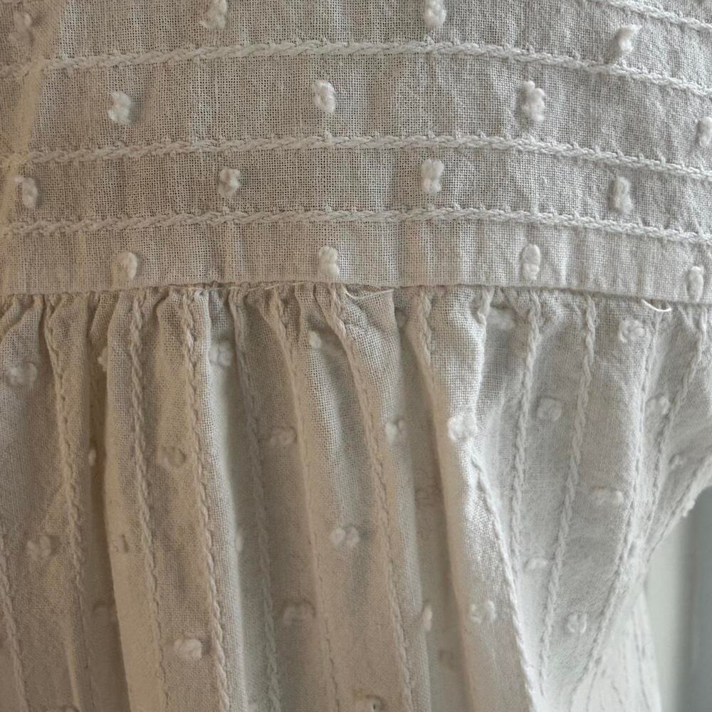 Mine White Eyelet Cotton Blouse Size M - Picture 4 of 6